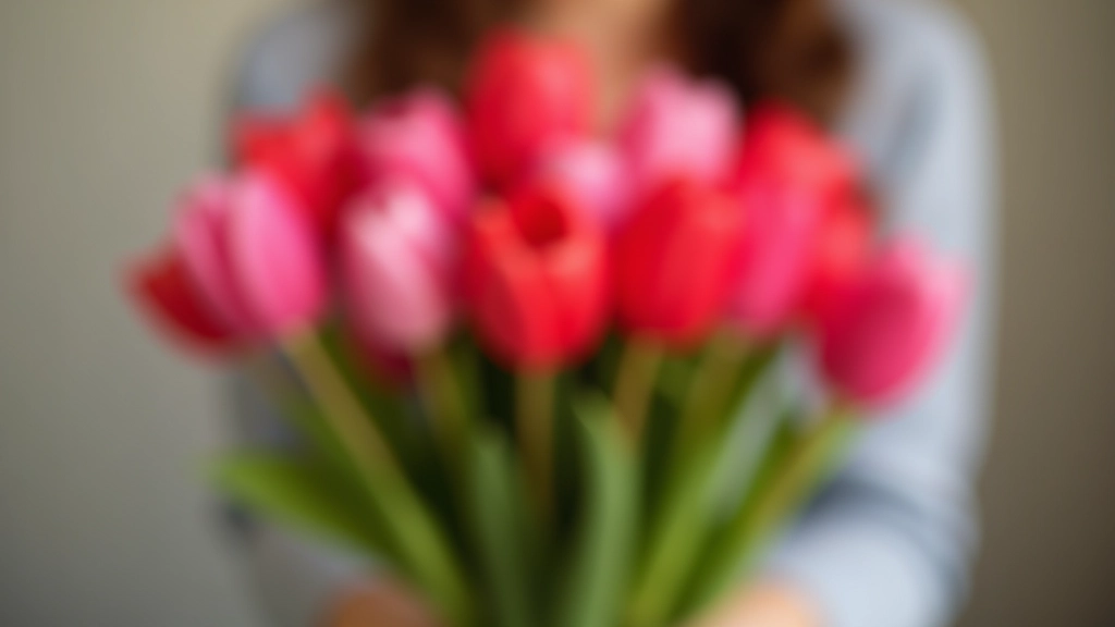 Close-up of spring tulips in various colors arranged together in soft natural light